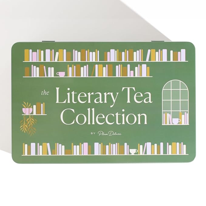 iterary Tea Collection Assorted Tea Gift Set - Hand-Crafted Loose Leaf Teas, Presentation Gift Box with Loose Leaf Steeper Included - Mixed Caffeine - 5 Unique and Flavorful Teas, 75+ Cups