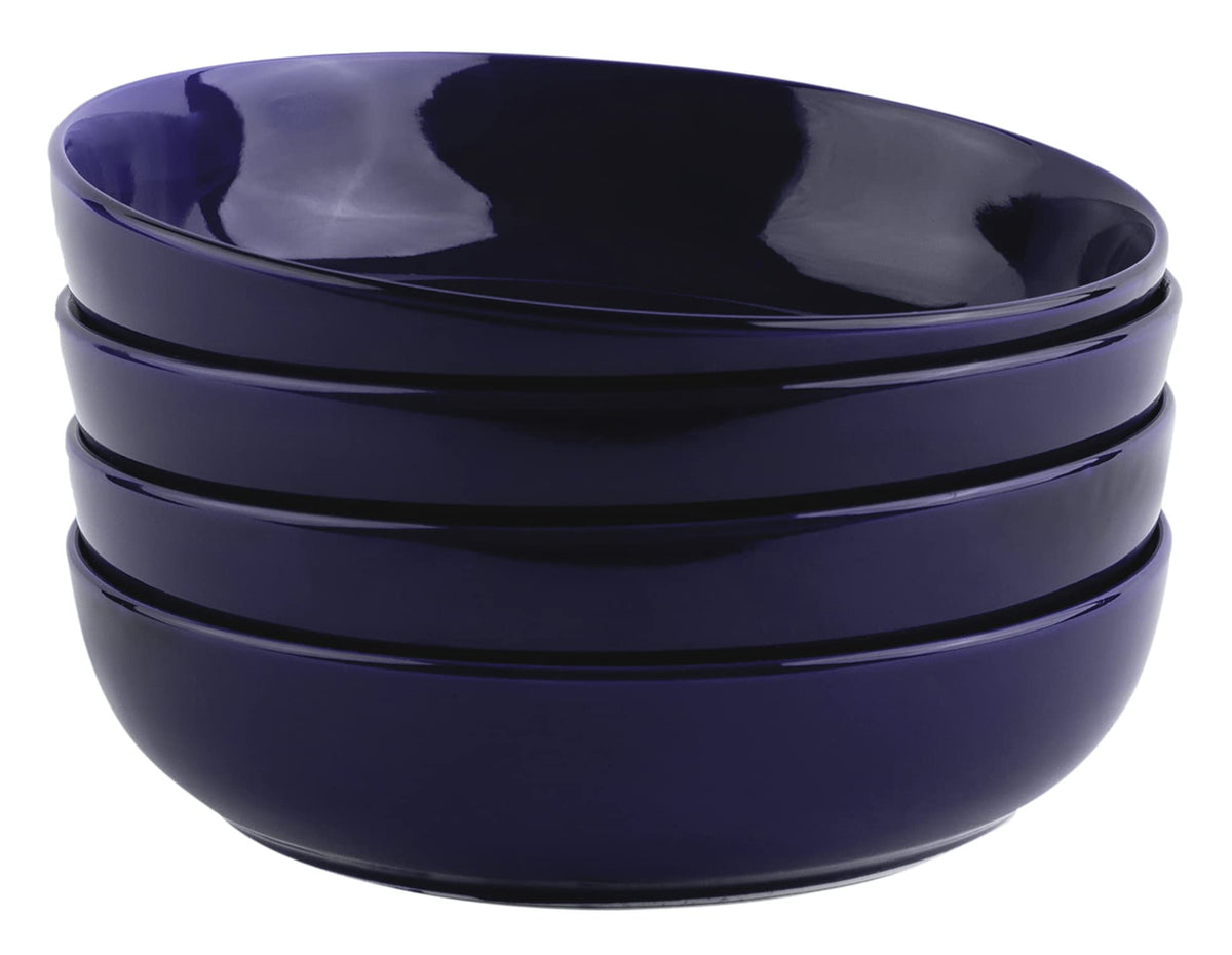KooK Pasta Bowls, For Soups & Salads, Set of 4, 40 oz, Red