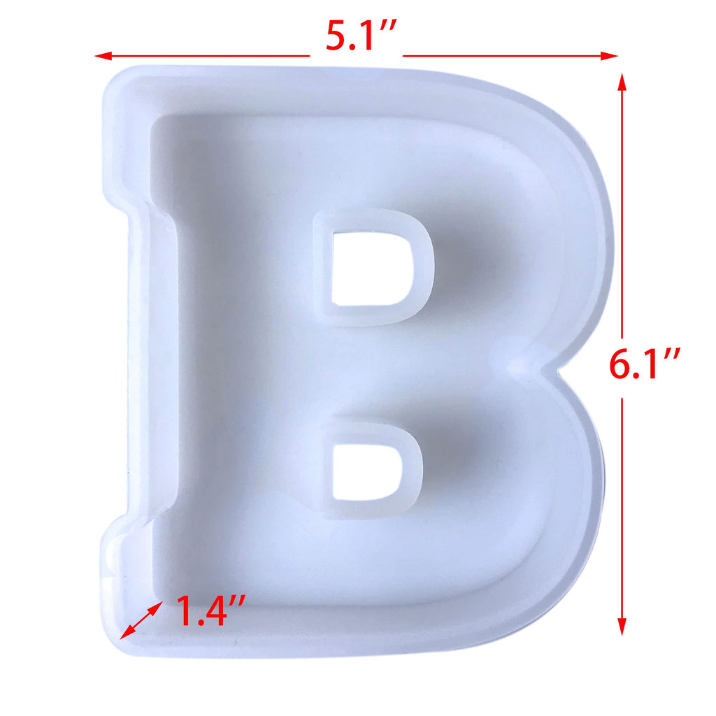 ESEDAGE 6 inch 26 Pack English Alphabet Silicone Letter Mold - Capital & Large Letter Resin Casting Mold