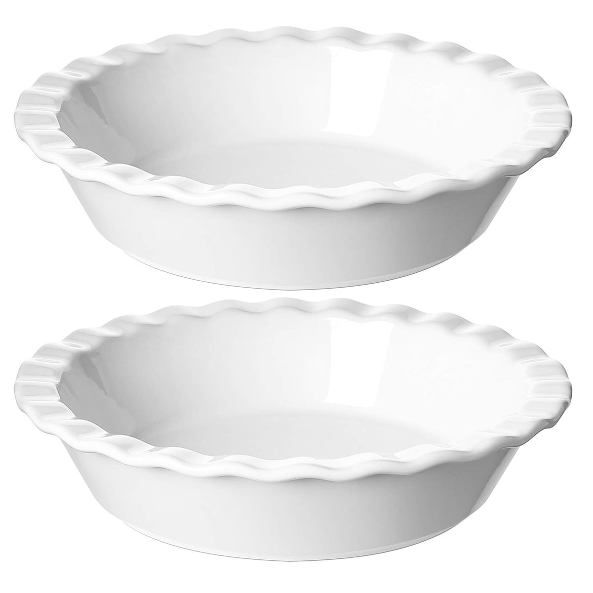 LE TAUCI Ceramic Pie Pans for Baking, 9 Inch, 36 OZ, Set of 2, Red