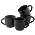 HASENSE 5 Ounce Espresso Cups Set of 4, Ceramic Stackable Mini Coffee Mugs with Handle for Demitasse, Cappuccino, Latte, Americano, Suit for Espresso Machine and Coffee Maker, Black