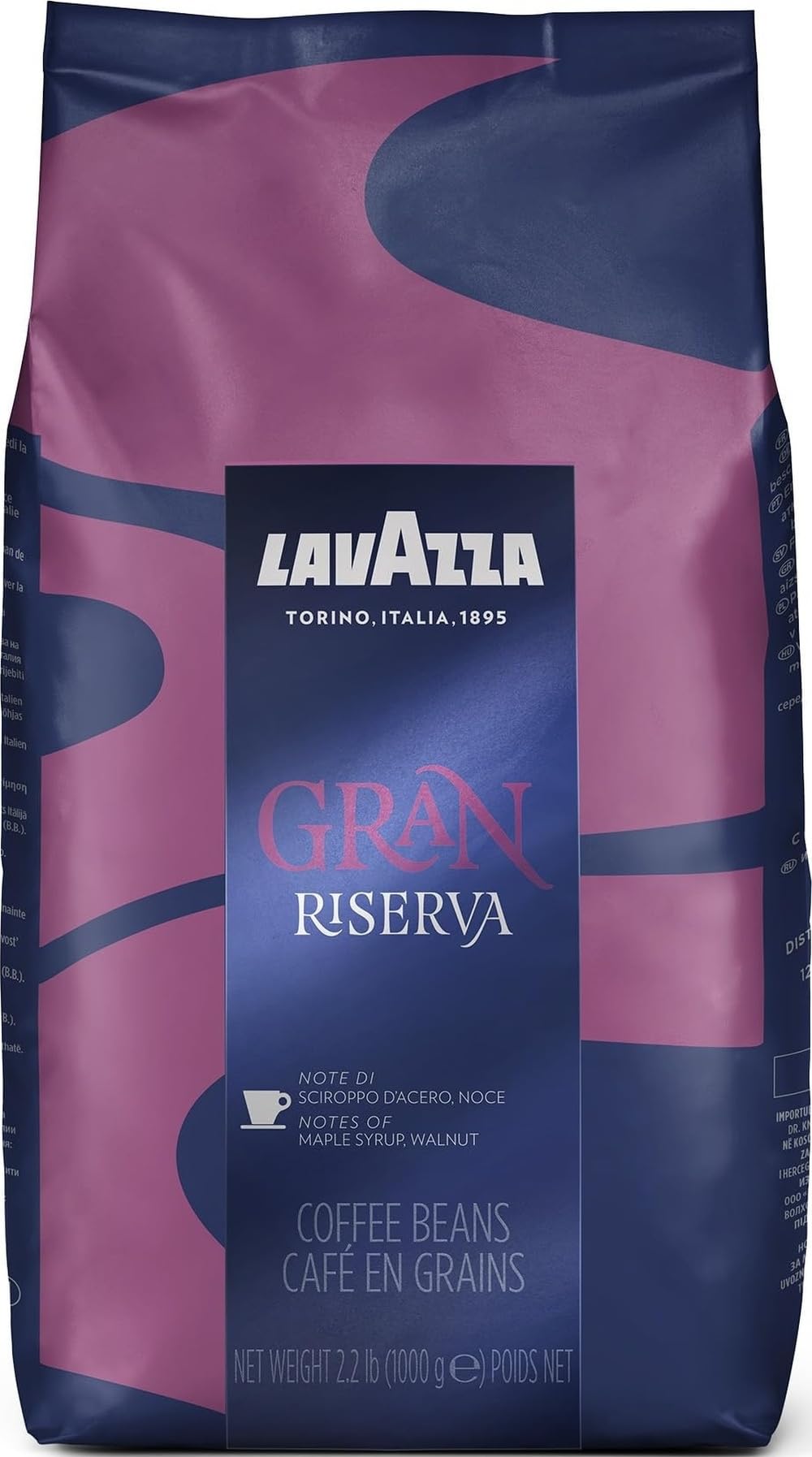 Lavazza Gran Riserva Filtro Whole Bean Coffee Dark Roast 2.2LB Bag, 100% Natural Arabica, Authentic Italian, Cocoa and Caramel aromatic notes