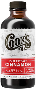 Cook's Pure Cinnamon Extract Made From Fine Ceylon Cinnamon, Premium All Natural Cinnamon Extract for Baking, Cooking, Beverages and Candies, 16 oz