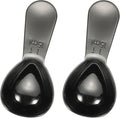 uxcell 2Pcs Stainless Steel Coffee Scoop, 15ml Short Handle Measuring Spoon for Ground Coffee Tea Sugar Kitchen Gifts, Black
