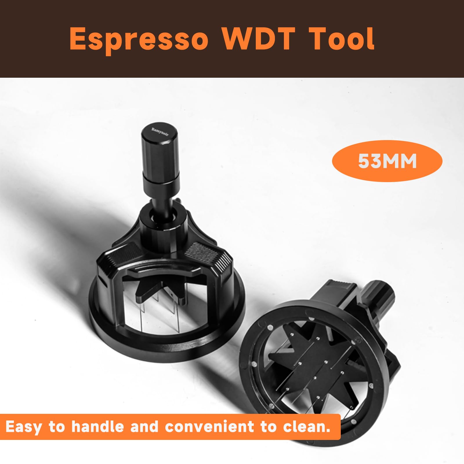 Bamynoir 54mm WDT Tool ，Espresso Stirrer Distribution Tool,Compatible with Breville Portafilter 54mm,Adjustable Height,with Magnetic Suction