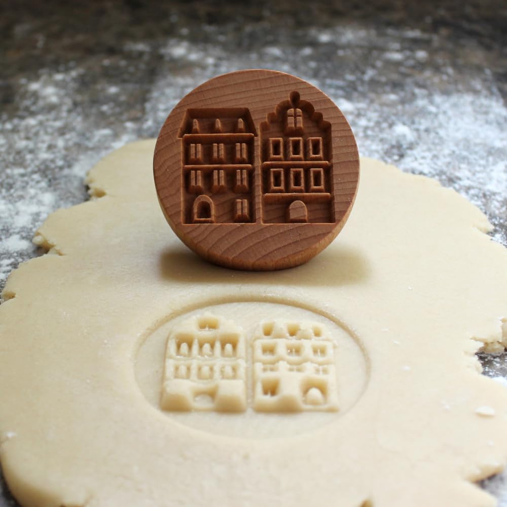 Fun Food Tools, Wood Cookie Stamp, 2.5 Inch (City Street CS-087)