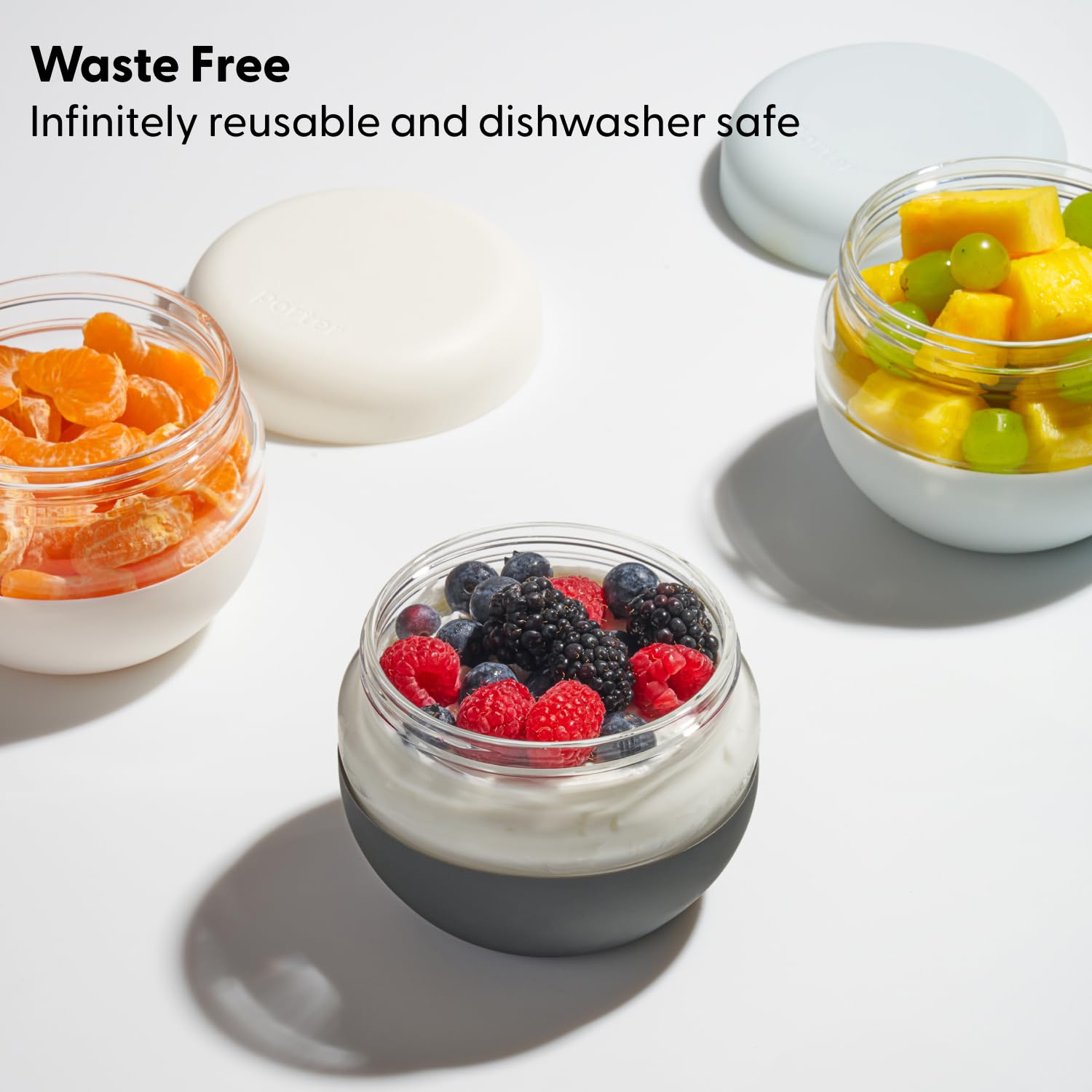 W&P Porter Seal Tight Glass Lunch Bowl Container w/ Lid | Cream 24 Ounces | Leak & Spill Proof, Soup & Stew Food Storage, Meal Prep, Airtight, Microwave and Dishwasher Safe, BPA-Free