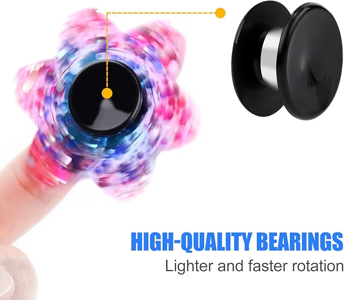 NiArt Fidget Spinner Toy DIY Bearing with Caps Set 24-Pack, MR137 0.5" Single-Sealed Chrome Steel Bearing Balls Replacement High Speed 13mmx7mmx4mm Epoxy Resin Casting Craft Skateboard Stress Reliever