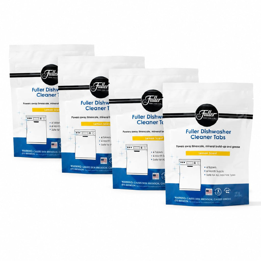 Fuller Dishwasher Cleaner Tabs – Lemon Scent – Eliminates Limescale, Grease & Odors – Septic Safe, Compatible with All Dishwasher Types – (Pack of 4)