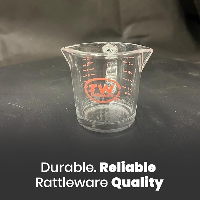 Rattleware 3 oz Espresso Shot Glass Pitcher – Double Spouted Genuine Barista Measuring Cup with Graduations in ml & oz – High-Volume, Commercial-Grade for Swift Espresso Pouring & Precision (2 Pieces)