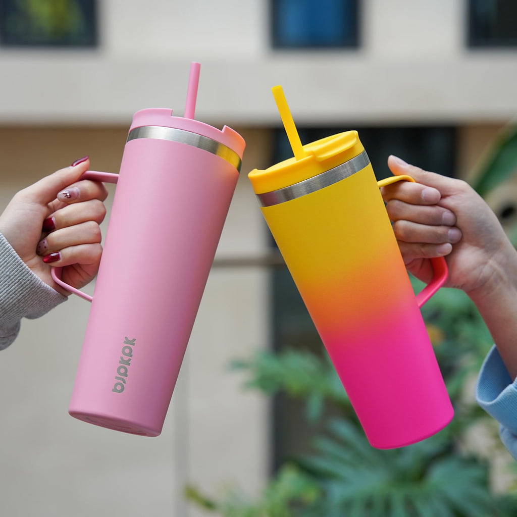 BJPKPK 26oz Insulated Tumbler with Handle, Lid & Straw, Stainless Steel