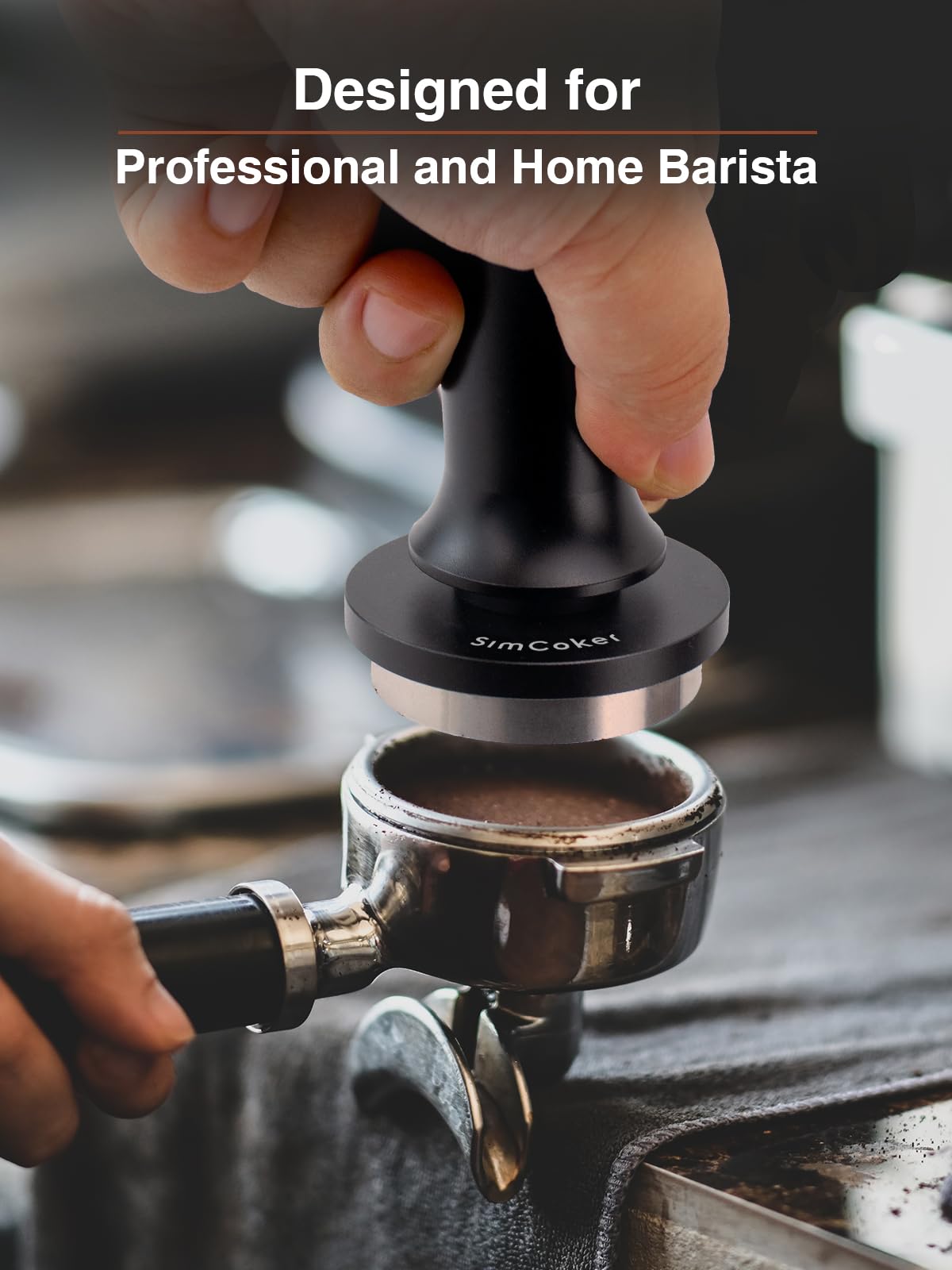 SimCoker Espresso Tamper, 51mm Barista Coffee Tamper with Spring Loaded for Coffee Machine Portafilter,Stainless Steel