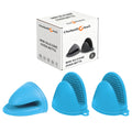 ChufanMomsil 6 Pack Mini Oven Mitts Silicone Pot Holders Heat Resistan for Kitchen, Small Silicone Oven Gloves Kitchen Mittens Air Fryer Mitts Mini Hot Pot Pinch Grip for Baking & Grilling, Dark Grey