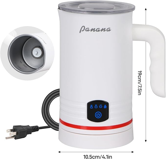 Electric Milk Frother, 4 in 1 Milk Steamer, 14.5oz/430ml Automatic Warm and Cold Foam Maker for Coffee,Latte, Cappuccino, Macchiato, Hot Chocolate (White)