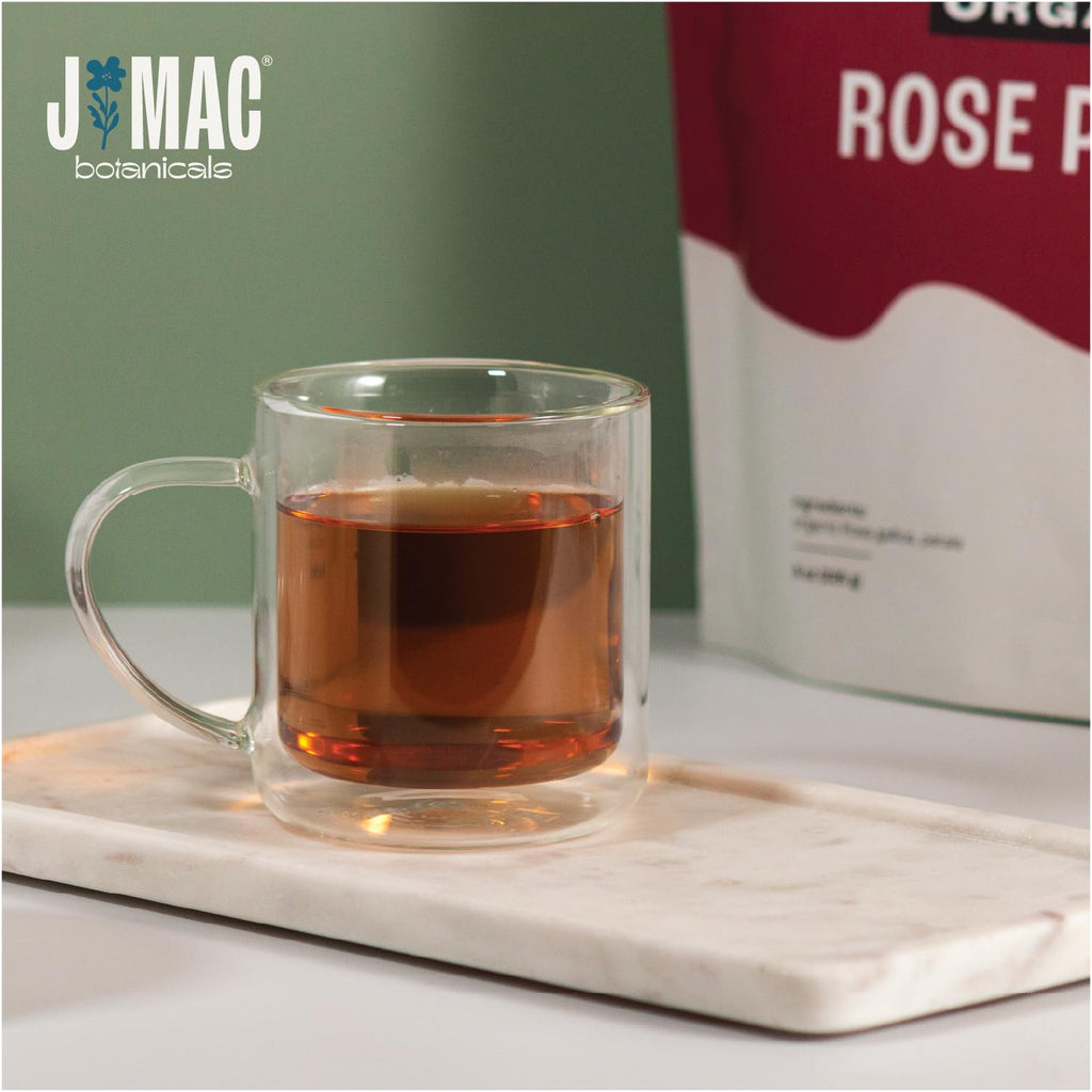J MAC BOTANICALS Organic Rose Petals, (16 oz) Certified USDA Organic, edible, culinary grade dried petals for herbal tea, cooking and crafts