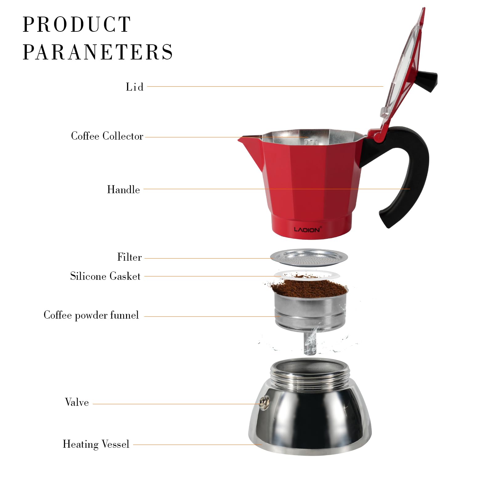 LAOION Stovetop Espresso Maker, 6Cup Moka Pot, Espresso Machine