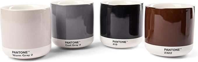 Copenhagen Design Pantone Latte Cup - Double Wall Thermo - Cappuccino Handleless Mug - 7.44oz/220ml, Brown 2322