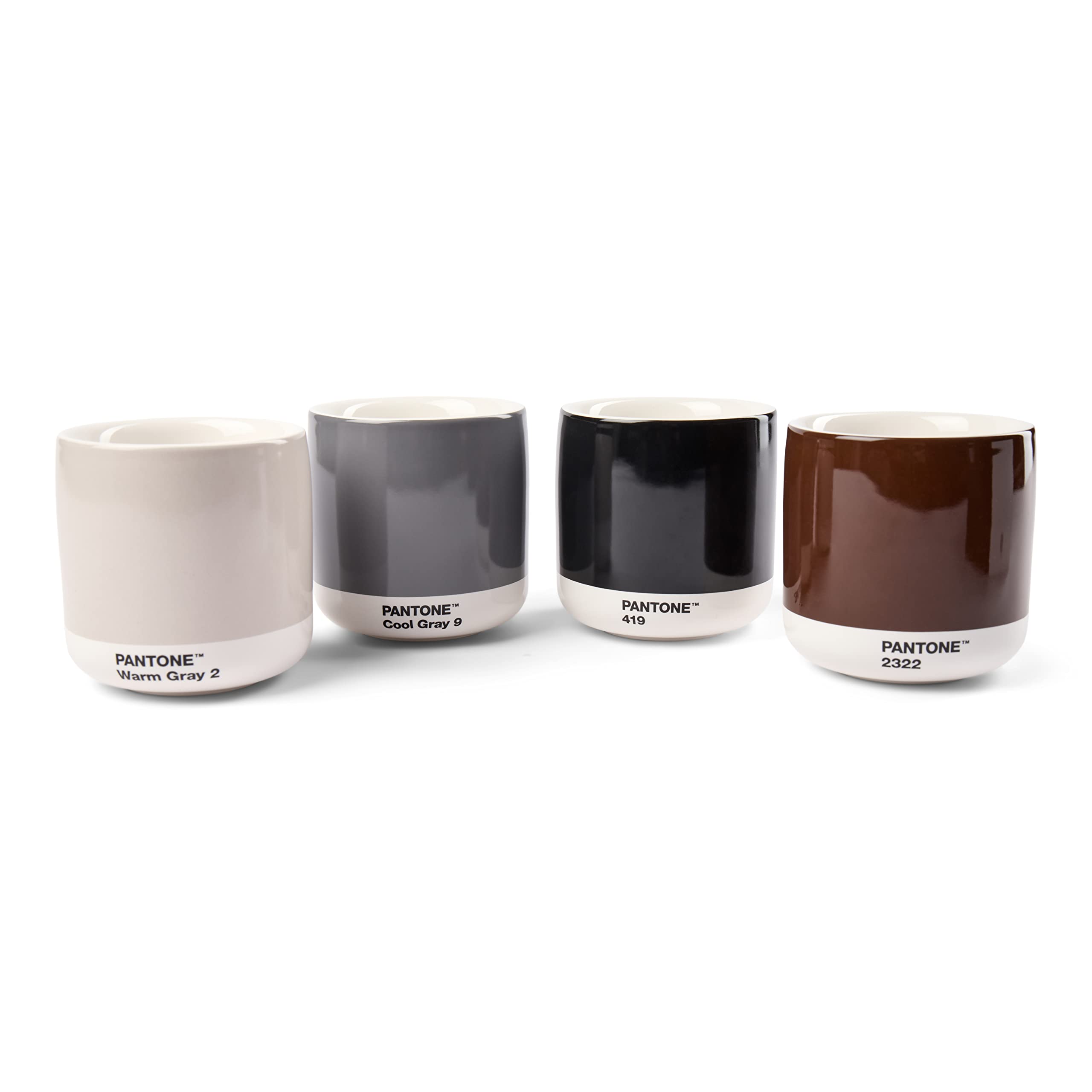 Copenhagen Design Pantone Latte Cup - Double Wall Thermo - Cappuccino Handleless Mug - 7.44oz/220ml, Warm Grey 2