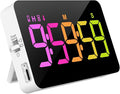 Kitchen Digital Timer, Count Down Up, Rechargeable, Vibration Mode Adjustable Volume and Brightness LED Display, Time Management Cook, Desk, Kids Adults Study Teaching, Kitchen Gadgets