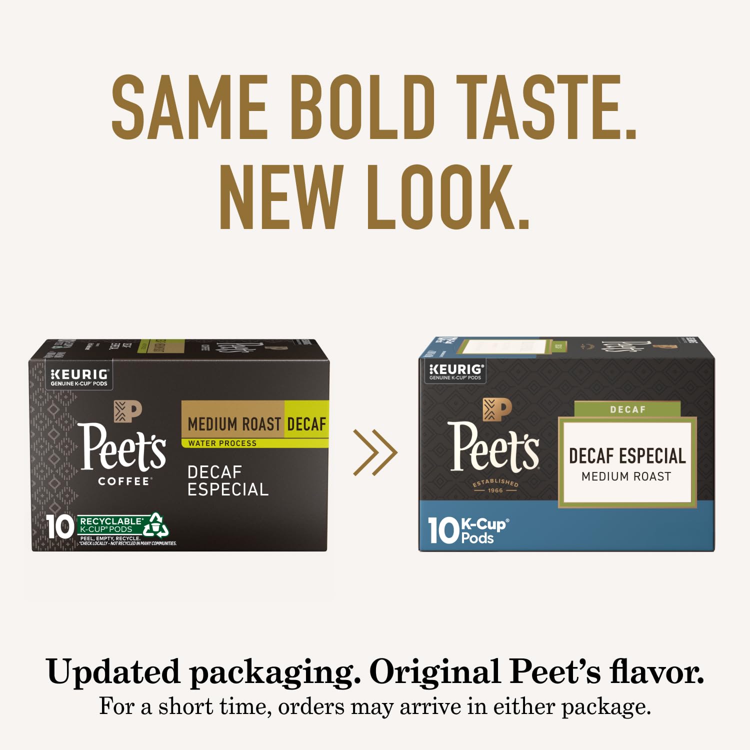 Peet's Coffee, Medium Roast Decaf Keurig K-Cup Pods, Decaffeinated Arabica Coffee - Decaf Especial 60 Count (6 Boxes of 10 K-Cup Pods)