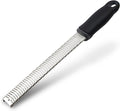 Lemon Zester, Stainless Steel Kitchen Cheese Grater, Plastic Cover Ergonomic Soft Black Handle