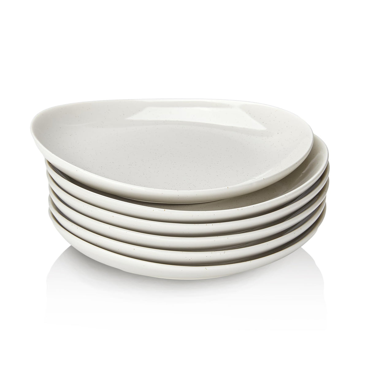 Sweese Porcelain Dessert Plates - 7.8 Inch Salad Plates, Small Appetizer Plates Set of 6 - Dishwasher, Microwave, Oven Safe - Azure Dreamscape Color