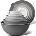 Zulay Kitchen 12 Piece Plastic Mixing Bowls with Lids Set - Leak-Proof Microwave & Freezer Safe Stackable Mixing Bowl Set for Preparing, Serving and Storing - Non-Slip Large Nesting Bowls (Blue Ombre)
