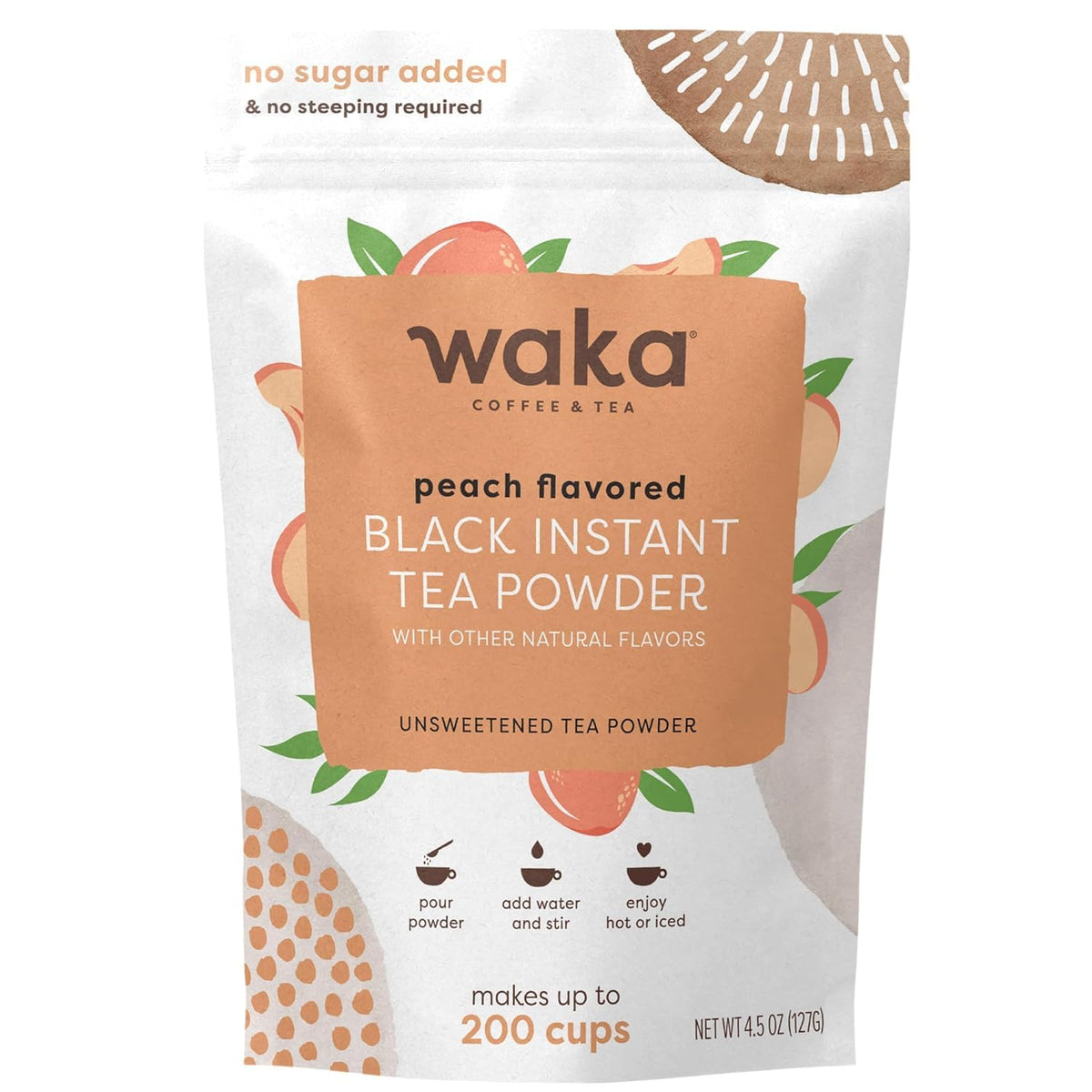 Waka Decaf Instant Black Tea Powder, Unsweetened, 4.5 oz