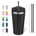 BJPKPK 18 oz Coffee Tumbler with Straw, Insulated Stainless Steel Cup