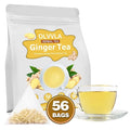 Olvvla - Premium Ginger Tea Bags - 2g X 56 Count - 100% Pure Natural Ginger Root Herbal Tea - Cut & Sifted - Non-GMO - Caffeine-free - Warm & Spicy - Relieve Nausea & Support Digestion