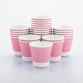 Restaurantware 8 Ounce Double Wall Disposable Coffee Cups, 500 Insulated Light Pink Paper Tumblers, with Ripple Wall Design, Lids Sold Separately for Hot Drinks like Tea, Coffee and More