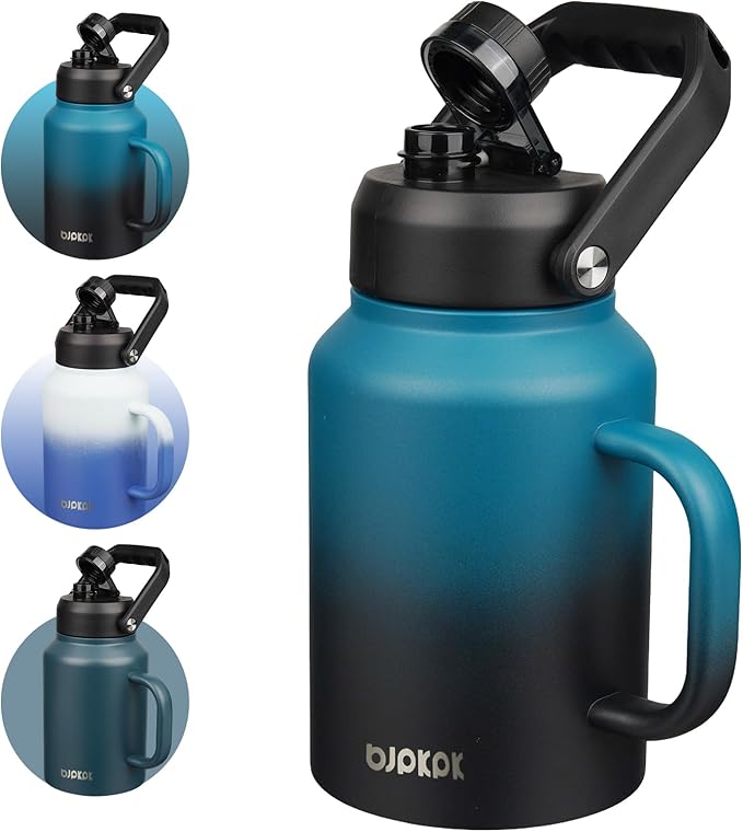 BJPKPK 64oz Insulated Water Bottle, Stainless Steel Vacuum Jug with Handle