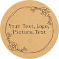 Custom Stickers Kraft Paper Labels Personalized Withe Text, Business Logo Customized Food Jars Labels Bakery Label Sticker Package Favor Canning Circle 100pcs (Style 13)