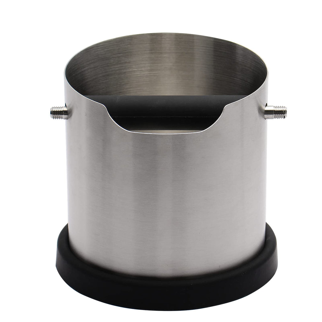 DIBTSA Espresso Knock Box, Capacity 60.8oz/1800ML Stainless Steel Coffee Grounds Container Waste Bin Coffee Tools for Barista and Non-slip Base (Silver)