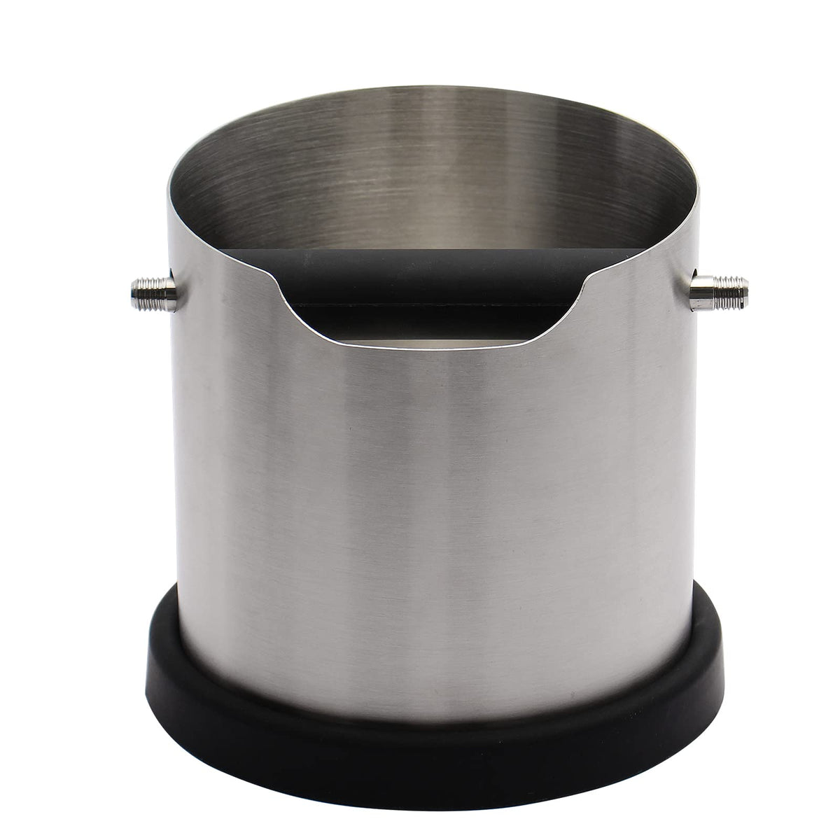 DIBTSA Espresso Knock Box, Capacity 60.8oz/1800ML Stainless Steel Coffee Grounds Container Waste Bin Coffee Tools for Barista and Non-slip Base (Silver)