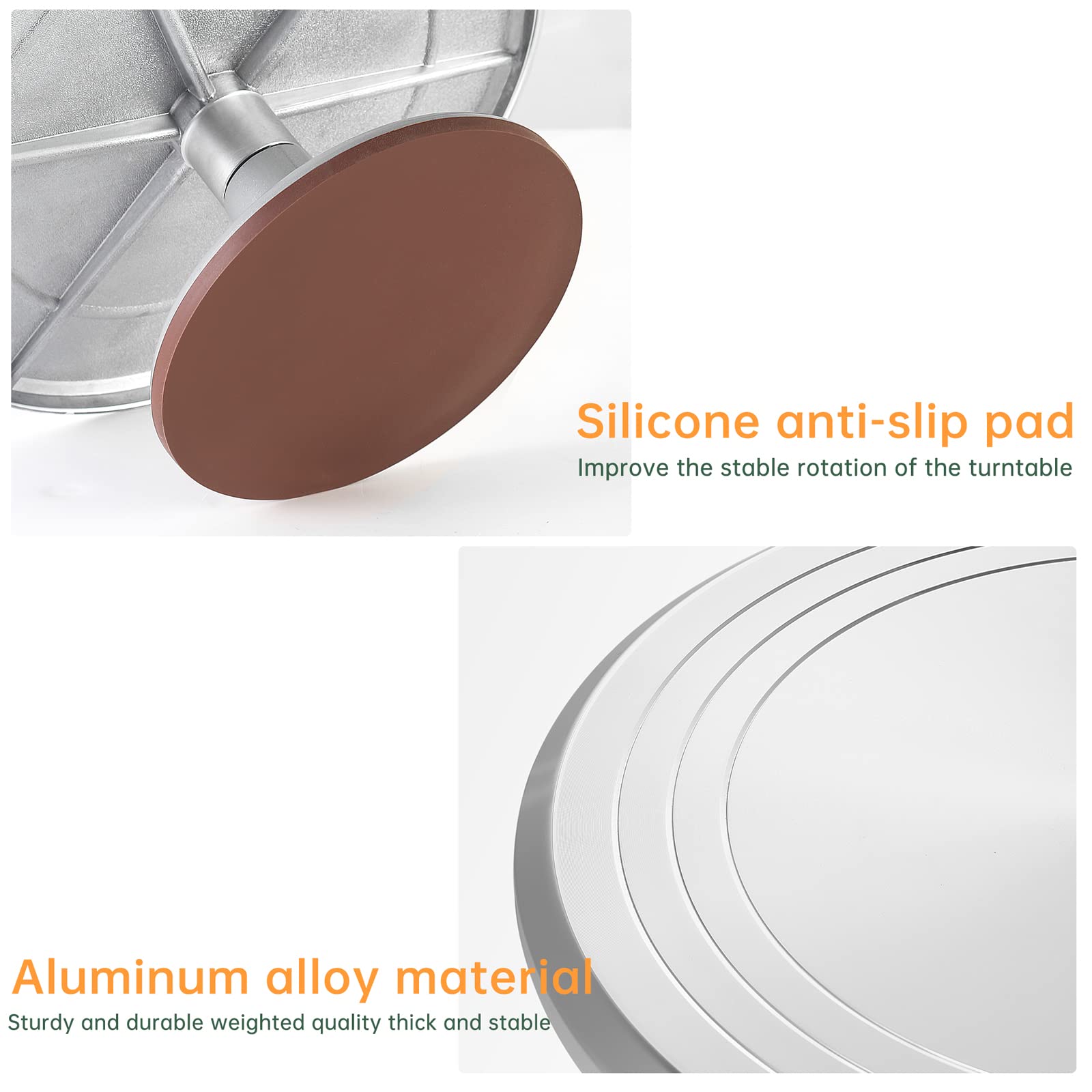 12 Inch Round Aluminum Tall Revolving Cake Decorating Stand,Cake Turntable, Rotating Cake Stand,Cake Spinner Turntable for Decorating,Cake Turntable for Decorating,Professional Cake Decorat Spin Kit