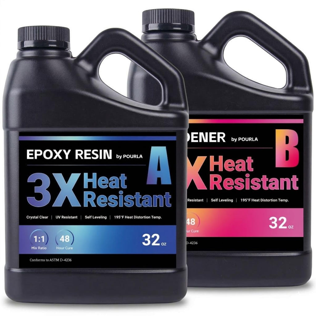 POURLA Ultra Heat Resistant Epoxy Resin Kit, 64 oz, 1:1 Mix, 195°F HDT