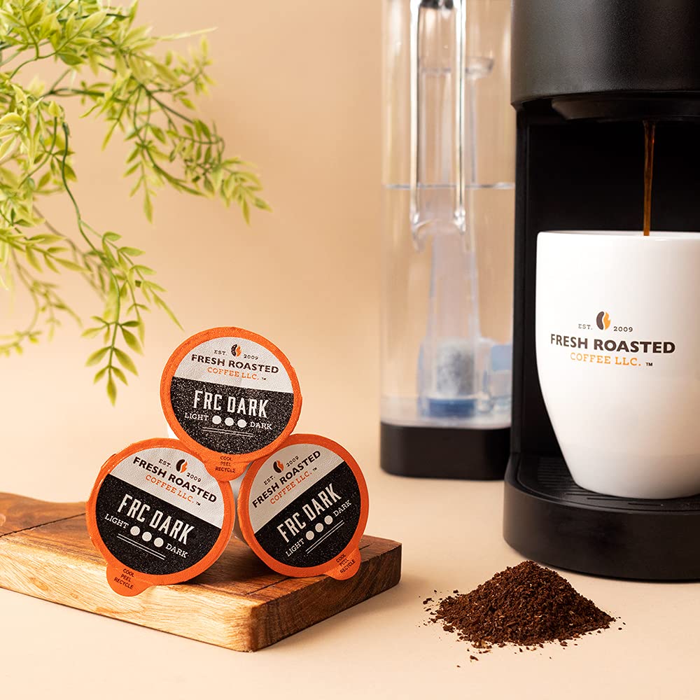 Fresh Roasted Coffee, Dark Roast Blend Variety Pack K-Cup Pods for Keurig Brewers, Dark Roast, Kosher, 96 Count Loose Pack