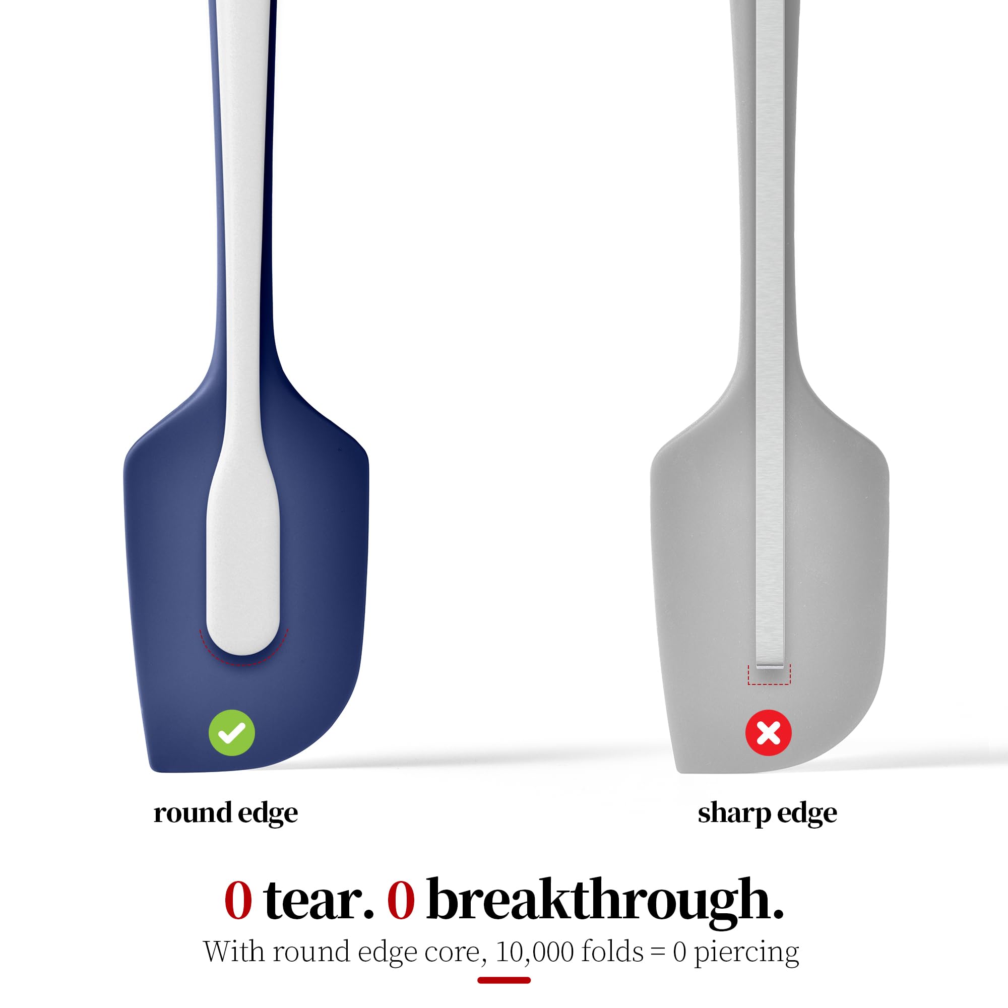 Lilybeam 600ºF Heat Resistant Silicone Spatula Spoonula Set of 2, Blue