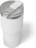 RTIC 30oz Essential Tumbler with Lid, Insulated, Stainless Steel, Metal, Double Wall Vacuum-Insulation, Ceramic Lined, Travel Cup for Iced Coffee, Tea, Hot and Cold Drink, White