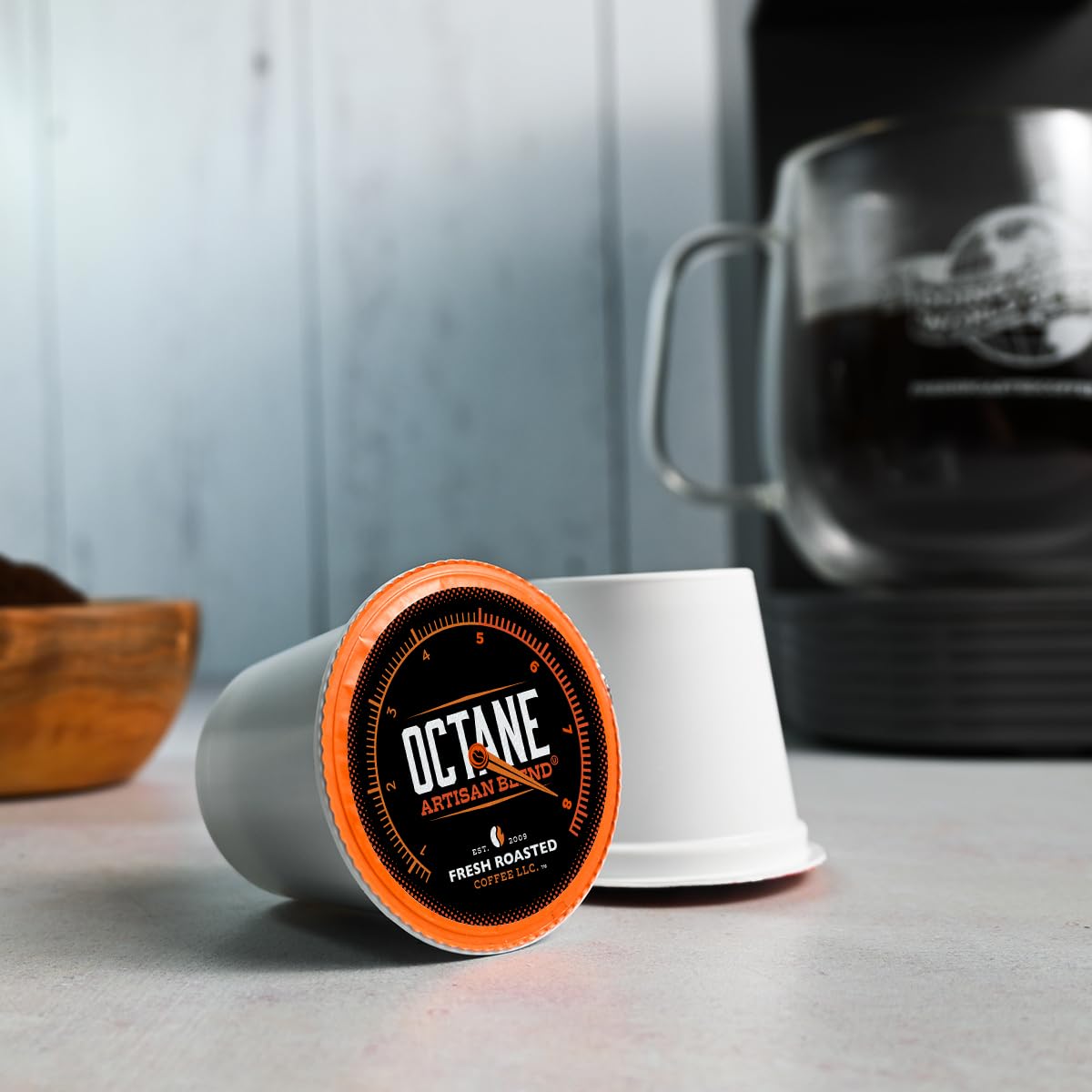 Fresh Roasted Coffee, Octane Italian K-Cup Pods for Keurig Brewers, Dark Roast, Kosher, 24 Count (Pack of 1)