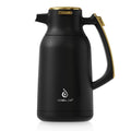 IDEUS Thermal Coffee Carafe, Stainless Steel Double Wall Insulated Vacuum Flask, Water Jug Coffee Server and Beverage Dispenser, Heat and Cold Retention (Black-Gold, 68, Fluid Ounces)