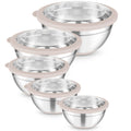 TeamFar Mixing Bowls, Salad Bowls with Transparent Airtight Lids, Khaki