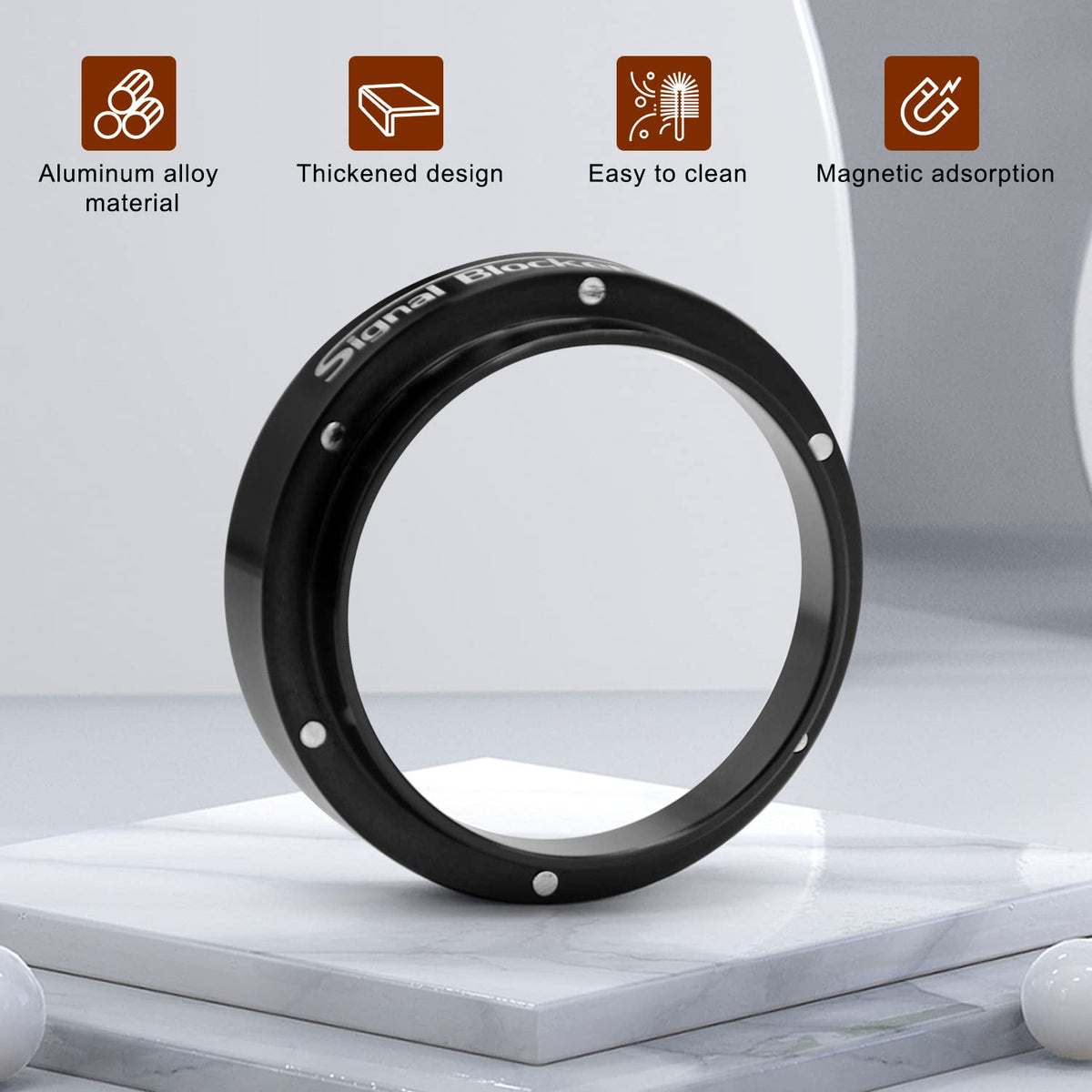 51mm Espresso Dosing Funnel: 51mm Portafilter Funnel Magnetic Coffee Dosing Ring Aluminium Metal | Espresso Machine Accessories Bundle Including Espresso WDT Tool
