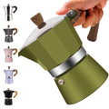 Vaolvpant 3 Cup Aluminum Moka Pot Classic Stovetop Espresso Coffee Maker 150ml 5oz Coffeemaker Percolator Mocha Pot Greca Coffee Maker Cafe Makers for Italian and Cuban Café Brewing Green