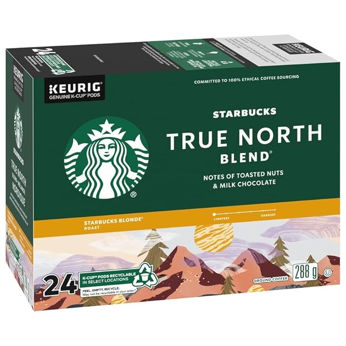 Starbucks True North Coffee, K-Cup Portion Pack for Keurig Brewers (24 Pack)
