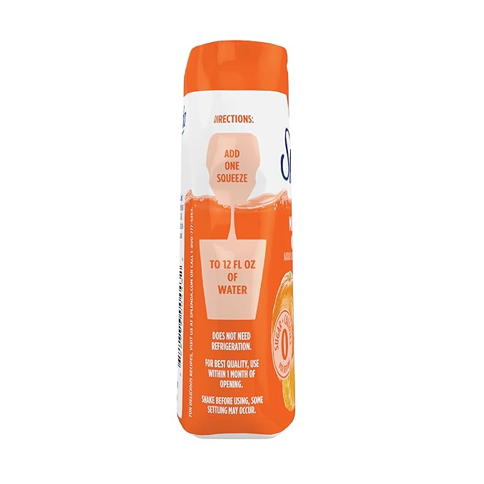 SPLENDA Liquid Water Enhancer Drops, Sugar Free, Zero Calorie, Natural Flavor, Concentrated Drink Mix, 3.11 Fl Oz Each Bottle (Mandarin Orange, 1 Pack)
