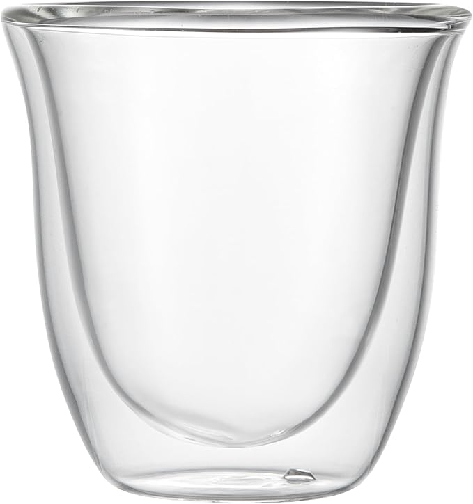Restaurantware Glass Espresso Cups 5 Count 12 Ounces Borosilicate Double Wall Glass Coffee Mugs Insulated Clear Tea Drinkware for Hot or Cold Beverages