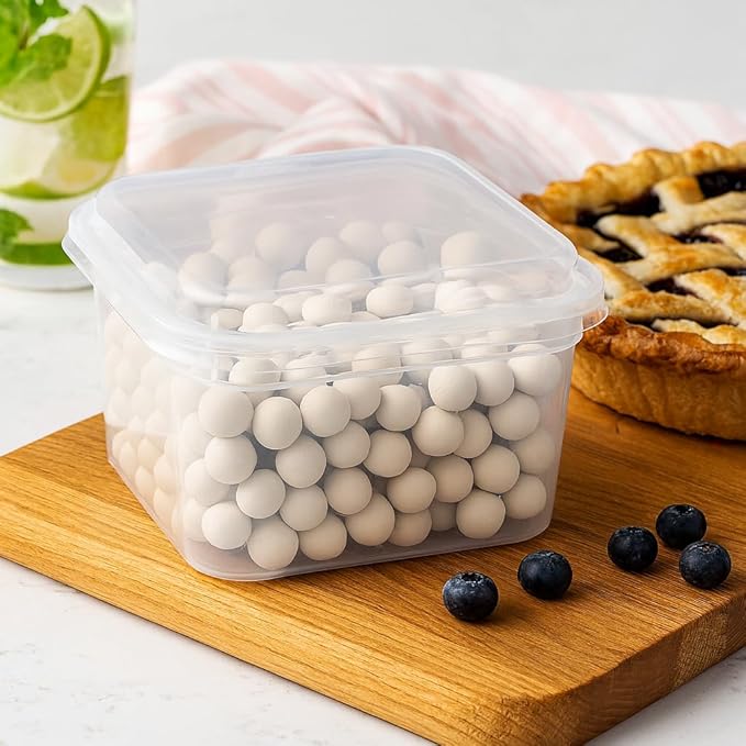 Mrs. Anderson's Baking Pie Weights | Natural Ceramic Stoneware Beads for Blind Baking | Heat-Safe, Food-Safe, Easy to Use | Prevents Shrinking, Puffing, Bubbling | Individual Weighted Balls