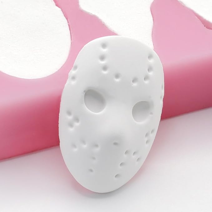 Halloween Silicone Molds for Chocolate,6 Cavities Halloween Large Scary Movie Characters Heads Chocolate Molds, Funny Horror 3D Halloween Chocolate Candy Molds for Soap Pudding Jelly Making